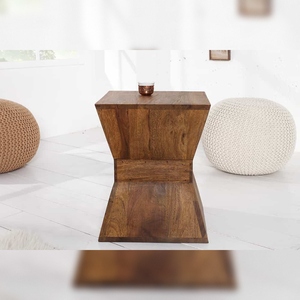 Vandana Urban Shape Foldable Modern Side Table PYRAMID 35cm Brown Sheesham Wood Grain <b>Stool</b> <b>for</b> <b>Bedroom</b> and Home Office - Product Image 2