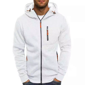 Men Full <b>Zip</b> <b>Hooded</b> Sweatshirt Custom Cotton Fleece Hoodie Contrast Zipper Casual Outdoor Jacket OEM ODM Wholesale Men Full <b>Zip</b> - Product Image 3