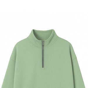 Pull en maille bordeaux à col zippé pour homme, sweat-shirt en molleton à manches régulières pour l'automne et l'hiver - Product Image 3