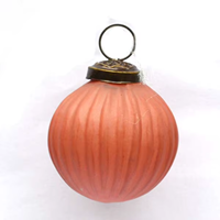 Adorno de Vidrio Acanalado Rosa Moderno Hecho a Mano de 2''x3'', Colgante Duradero para Árbol de Navidad y Decoración del Hogar Vinita Impex VI-73