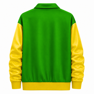 Veste coupe-vent personnalisée Chi Eta Phi Sorority avec logo brodé vert et jaune, style décontracté pour femme, avec doublure en polyester - Product Image 3