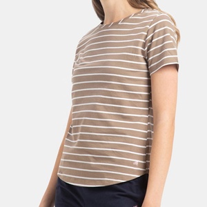 Camiseta de Verano de Alta Calidad para Mujer, Personalizada, Cuello Redondo, Transpirable, con Rayas, Hecha en BD - Product Image 4