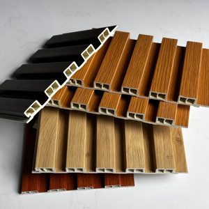 Moisture-Proof Eco-Friendly PVC WPC Fluted <b>Wall</b> Cladding Fire-Retardant Interior <b>Wall</b> <b>Covering</b> Panel - Product Image 1
