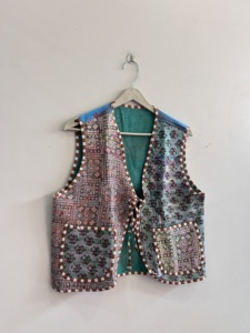 เสื้อกั๊กสไตล์วินเทจสำหรับผู้หญิงและผู้ชาย  ผ้าฝ้ายคันธา  ไม่มีแขน  มีกระเป๋า  ระบายอากาศได้ดี - Product Image 5