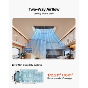 เครื่องปรับอากาศ RV 15000 BTU 120V แบบไม่ใช้ท่อ ติดตั้งบนหลังคา สำหรับจอดรถ ปรับความเร็วได้ พร้อมระบบทำความร้อนด้วยปั๊มความร้อน ปรับความเร็วได้ - Product Image 3