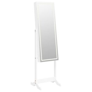 <b>Free</b> <b>Standing</b> <b>White</b> <b>Mirror</b> Jewellery Cabinet with LED Lights Vanity <b>Mirrors</b> Product Category - Product Image 2