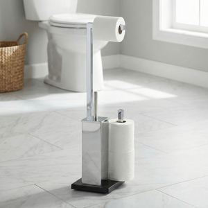 Moderno Soporte Redondo de Metal para Papel Higiénico, con Base de Acero, para Baño, sin Necesidad de Perforación - Product Image 2