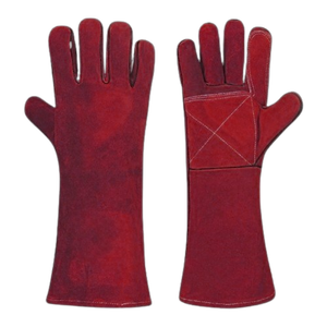 Customizable Logo Reinforced Cowhide Split Leather Heavy Duty Firefighting Welding <b>Gloves</b> Reflective Industrial Safety Clothing - Product Image 6