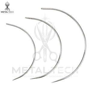 Aiguilles à extensions capillaires courbées de type C, en acier inoxydable robuste, pour kit d'extensions de salon – Fourniture directe usine - Product Image 2