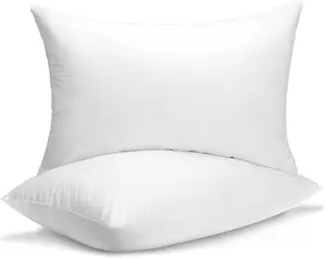 럭셔리 호텔 미세 섬유 100% 면 다운 프루프 쉘 베개 표준 크기 다운 대체 충전 베개
