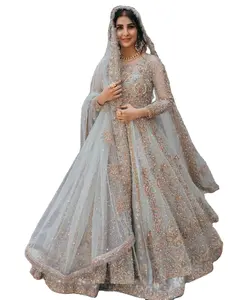 与Lehnga连衣裙2021设计师Lehnga新娘礼服婚礼当天亚洲新娘婚礼当天连衣裙巴基斯坦和印度