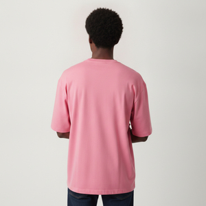 T-shirt Hip Hop Oversize Noir Personnalisé pour Homme, Épaules Tombantes, Coton Lourd 100%, Couleur Unie, Coupe Ample, Logo Personnalisé - Product Image 6