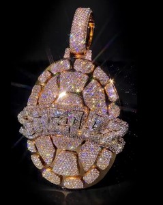 Round Brilliant Cut <b>Tester</b> Moissanite Women's Custom Only Sterling Silver 14K Rose <b>Gold</b> Plated Pendant - Product Image 2