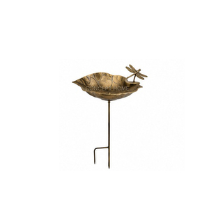 Bebedero Tradicional para Pájaros de Metal con Adorno de Rana, Soporte para Estaca, Decoración de Jardín para Exteriores, Forma Irregular, Acabado Natural - Product Image 6