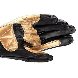 Gants de course à doigts entiers WARPRO INDUSTRY SS-RG-41, noir et or, en cuir enduit de polyuréthane, antidérapants, unisexes, fermeture à tirette, pour le cyclisme - Product Image 3