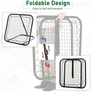 Portería de Entrenamiento Portátil Ajustable para Fútbol, Béisbol y Baloncesto, Color Negro - Product Image 4