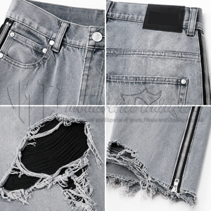 Pantalones Vaqueros de Mezclilla Desgastados de Pierna Ancha y Cintura Media para Hombre, Estilo Urbano, Ajuste Holgado, Ecológicos, de Algodón Pesado, Moda Primavera - Product Image 6
