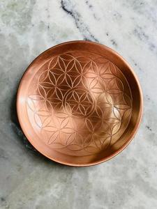 Placa de Cobre para Meditación con Cristales de Reiki Energético, Diseño Art Deco a Cuadros, Frutas, Flores, Vida, Geometría Sagrada - Product Image 5