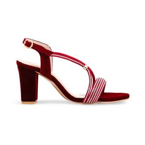 Sandalias de tacón de fantasía granate FN5819 - Product Image 4