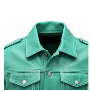 Veste en cuir personnalisée à la mode, vêtements décontractés, vestes en cuir de haute qualité pour hommes, prix de gros, veste en cuir pour hommes, Pakistan - Product Image 4