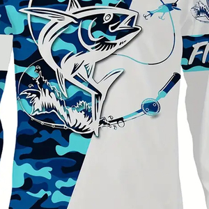 เสื้อตกปลาแบบยูนิเซ็กซ์ ลายพราง ป้องกันรังสียูวี UPF 50 แขนยาว เหมาะสำหรับกิจกรรมกลางแจ้ง ผลิตจากโพลีเอสเตอร์ 100% ระบายอากาศได้ดี - Product Image 3