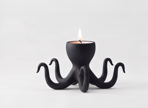 Support de bougie chauffe-plat en forme de tentacule de pieuvre noire, décoration texturée moulée, centre de table pour la maison, vente en gros - Product Image 5