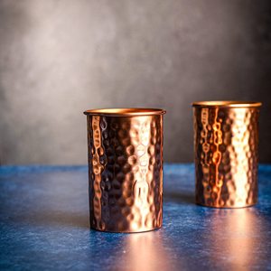 Plain Copper Glass Tumbler Manufacturer Ayurvedic Drinking Water Cup Bulk Supply Metal <b>Drinkware</b> Export - Product Image 1