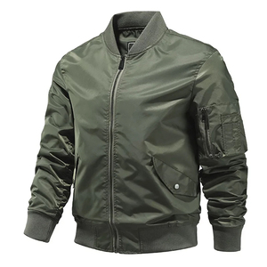 Wholesale High Quality Winter Canvas Embroidered Casual Zipper Stand Collar Front Windproof Bomber <b>Jackets</b> Men OEM Custom - Product Image 4