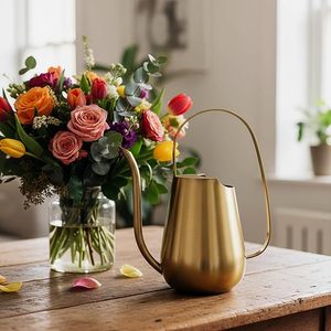 Regadera Decorativa de Metal Dorado con Boquilla Larga, Mango Ergonómico, Elegante Regadera para Plantas de Interior, para Jardinería en el Hogar - Product Image 3