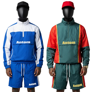 Conjunto de Chaqueta Cortavientos de Dos Piezas para Hombre, Hecho a Medida, 100% Nailon, Transpirable, Impermeable, con Cintura Elástica, para Verano - Product Image 1