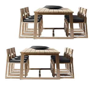 Vente en gros de meubles de salle à manger en bois meilleure qualité ensemble de table de restaurant ensemble de produits personnalisés - Product Image 4