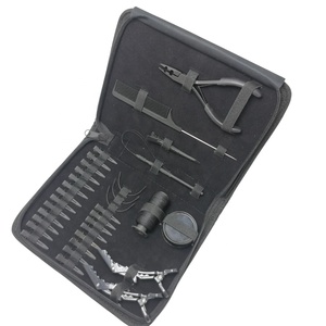 Kit de Herramientas para Extensiones de Cabello Negro Mate al por Mayor: Alicates de Acero Inoxidable Sostenible con Protectores, Clips y Cuentas - Product Image 2