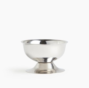 Moderna tazón de servir con base de acero inoxidable plateado, elegante plato decorativo para postres, frutas y dulces, para vajilla de lujo. - Product Image 1