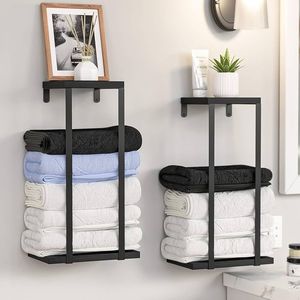 ที่จัดระเบียบห้องน้ำในอพาร์ทเมนต์, ราวแขวนผ้าเคลือบสีฝุ่น, ราวแขวนผ้าแบบมินิมอล, ที่แขวนผ้าแนวตั้ง - Product Image 4