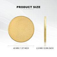 Pièces de monnaie vierges en laiton pour gravure, 2,2 mm d'épaisseur, bords filetés, 40 mm, avec boîte de protection en acrylique pour le bricolage