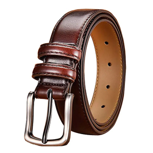 Ceintures en cuir pour hommes, mode décontractée, boucle en alliage réglable, 100% cuir véritable, luxe, service OEM - Product Image 1