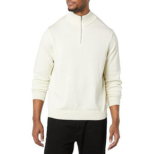 Men's Women's Heavyweight Oversized Half Zip Sweatshirt <b>Mock</b> <b>Neck</b> Plain Cotton Fleece Streetwear <b>Top</b> - Product Image 4