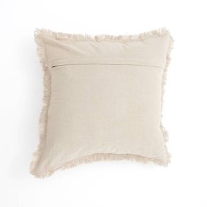 Cojín de Asiento de Lino Gris con Estampado y Flecos, Diseño de Almohada Elegante para Comodidad y Estilo - Product Image 2