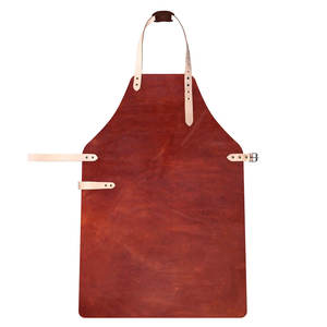 Long Customized Logo Printed <b>Leather</b> <b>Apron</b> for Maximum Protection Classic <b>Leather</b> <b>Apron</b> for Bakers and Chefs - Product Image 3