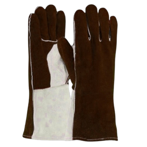 ถุงมือเชื่อมหนังวัวแท้คุณภาพสูง ได้รับมาตรฐาน CE หนา 11 ออนซ์ พร้อมปลอกแขนนิรภัย ป้องกันการบาดเจ็บขั้นสูง ถุงมือดับเพลิง - Product Image 5