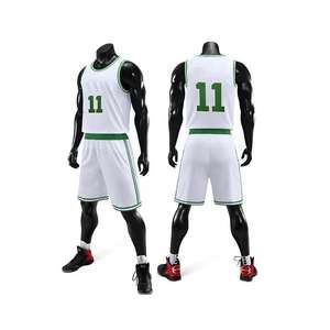 Uniforme de basket-ball pour adultes, maillot d'équipe vert personnalisé, respirant, grande taille - Product Image 5