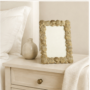 Luxury Gold Seashell Metal Photo Frame Ornate Scallop Shell Border Picture Frame for Tabletop Wedding and Coastal Home Decor - Product Image 4