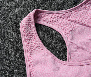 Sujetador deportivo de diseño personalizado para mujer, espalda cruzada, alto soporte, para yoga y entrenamiento, gris y rosa, transpirable - Product Image 6