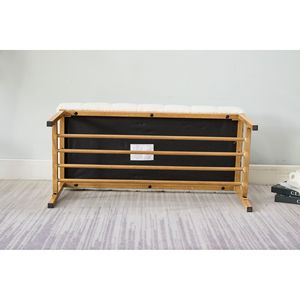 Panca Portascarpe Imbottita in Tessuto Teddy con Gambe in Metallo, Panca Moderna per Camera da Letto, Panca Finale del Letto con Ripiano per Soggiorno - Product Image 2