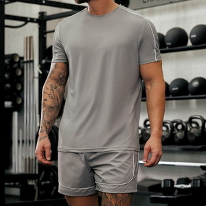 Shorts de jogging pour hommes en coton épais, respirants, à taille mi-haute avec cordon de serrage, personnalisables par broderie sur toile, vente en gros - Product Image 1