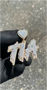 Pendentif Lettre Personnalisé Hip-Hop Iced Out en Argent 925 Plaqué Or Massif avec Diamant Moissanite D VVS – Pendentif Initiale Prénom - Product Image 4