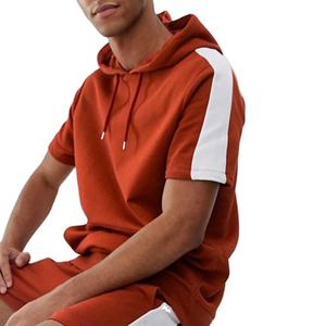 Jersey de algodón con logotipo personalizado para hombre, chándal de gimnasio de alta calidad, venta al por mayor, conjuntos de chándal corto de 2 piezas - Product Image 1