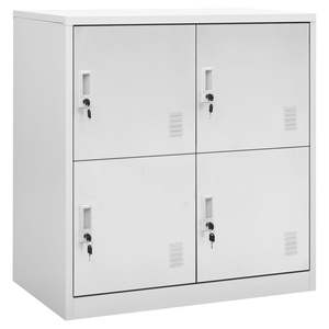 Armoire de rangement moyenne en acier gris clair avec casiers sécurisés - Product Image 1