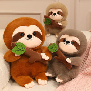 Lindo Peluche de Perezoso Marrón con Rama de Hojas, 31cm-50cm, Relleno de Algodón PP, Juguete Unisex para Niños de 2 a 4 Años - Product Image 4