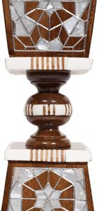 Brûleur à encens Mabkhara en bois fait main avec incrustation de nacre et insert en laiton, brûleur à oud traditionnel pour cadeaux de Ramadan, articles de table - Product Image 2